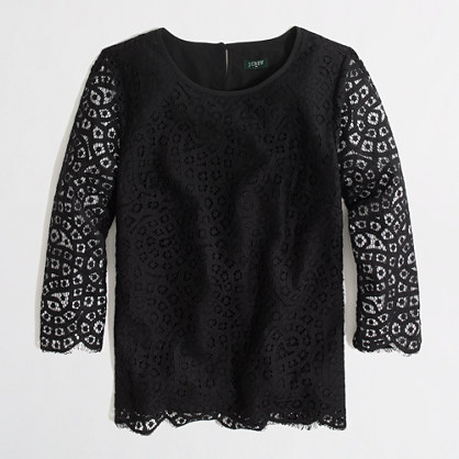 J.Crew Factory – Optical Lace Top and Scalloped Lace Top – The Fab Life